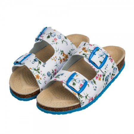 Obuwie damskie wzór 06 - kolor kwiaty niebieska klamerka
