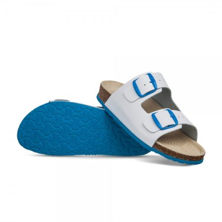 Obuwie damskie wzór 06 - kolor biały niebieska klamerka