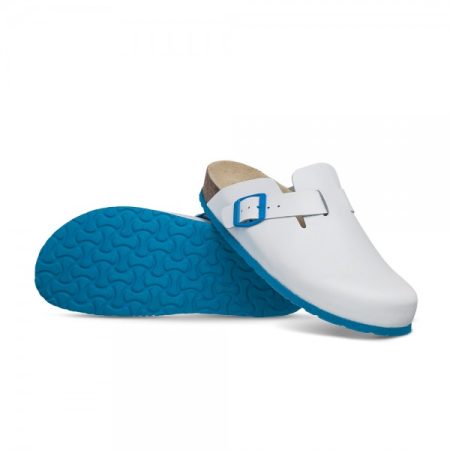 Obuwie męskie wzór 08 - kolor biały niebeiska klamerka