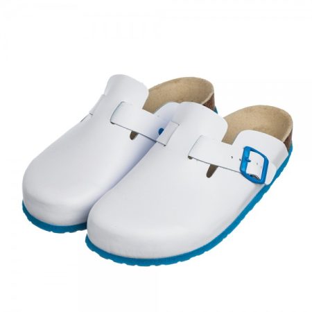 Obuwie męskie wzór 08 - kolor biały niebeiska klamerka