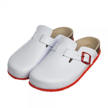 Obuwie męskie wzór 08 - kolor biały czerwona klamerka