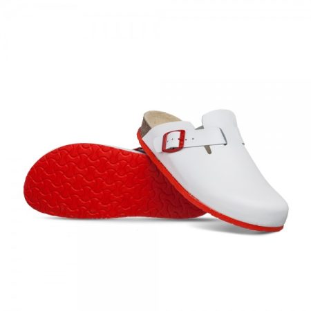 Obuwie męskie wzór 08 - kolor biały czerwona klamerka