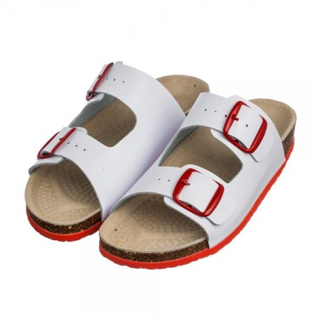 Obuwie damskie wzór 06 - kolor biały czerwona klamerka